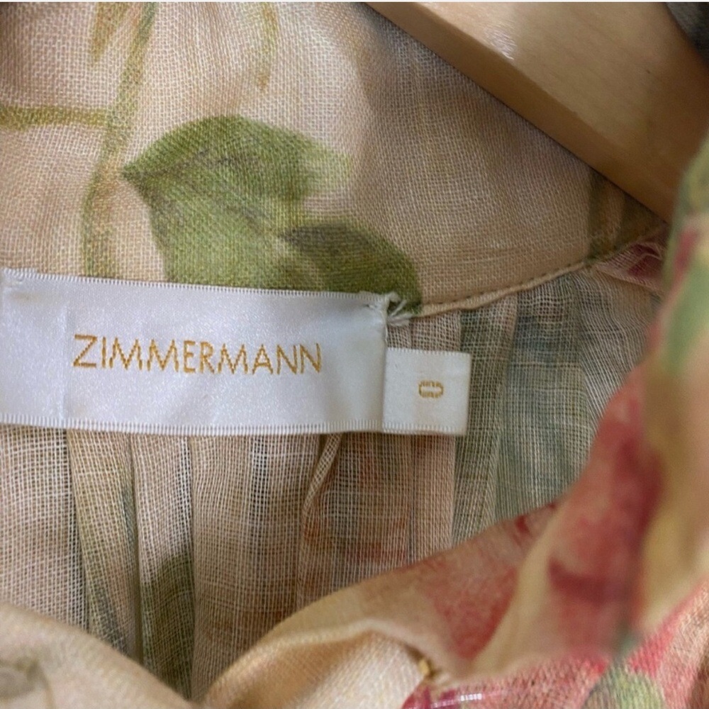 ESPIONAGE FLORAL-PRINT LINEN-BLEND DRESS IN NEUTRALS - Picture 5 of 5